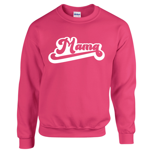 Retro Mama Typography Graphic Crew Neck Sweatshirt