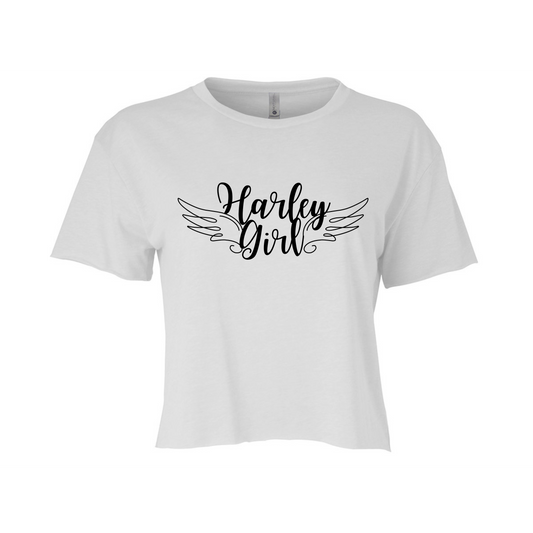 Harley Girl Wings Cropped T-Shirt: Empower Your Style