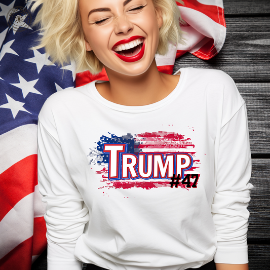 47 Trump Patriotic Ladies Tee Shirt